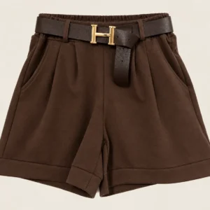 Pleated Belt Shorts