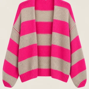 Short Striped Cardigan